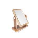 Bambu Standlı Ayarlanabilir Dikdörtgen Makyaj Aynası 21cm