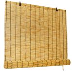 Bambu Stor Perde Dış Mekan ve İç Mekan Kullanımı için | 50-140 cm Genişliğinde Karartma Pencere Panjurları | Pencere ve Kapılar için Hava Koşullarına Dayanıklı