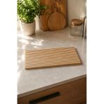 Bambu Sunumluk 39X17 Cm Kahvaltı Peynir Zeytin Servis Tahtası Oluklu Ahşap Sunum Tabağı