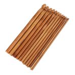 Bambu tığ işi 17 × 9 × 1 12 adet Set karbonize bambu örgü iğne seti tığ kanca kazak iğneler iplik dokuma aracı