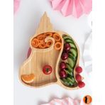 Bambu Unicorn 2 Bölmeli Mama Tabağı, Doğal Bebek & Çocuk Mama Tabağı