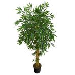 Bambu Yaprak 5 gövde Islak Dokulu 140 cm Yapay Ağaç