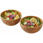 Bambu Yuvarlak Çerez Kasesi Bambu Kase 2 Adet 11.5cm x 7cm - Kahverengi