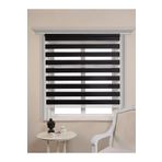 Bambu Zebra Stor Güneşlik Perde Etek Dilimsiz(Alüminmyumkasa) İTHLSYH, Siyah, 30 x 20