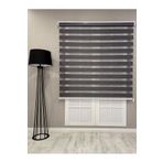 Bambu Zebra Stor Güneşlik Perde, Füme Koyu Gri, 130 x 200