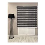 Bambu Zebra Stor Güneşlik Perde, Siyah Gri Kırçıllı, 170 x 200