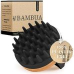 BAMBUA Kafa derisi masaj fırçası – (Kepek önleyici etki) baş masajı fırçası – duş alırken baş masajı için – Premium Scalp masaj aleti – e-kitap dahil "Sağlıklı saç derisi" (siyah)