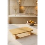 Bambuland Büyük Bambu Dikdörtgen Kesme Tahtası - Ayaklı Doğal Ahşap 36X24 cm