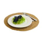 Bambum Amerikan Servis Hasır Supla Örme Bambu 4'lü Takım - 35 x 35 cm - Krem - Kahverengi