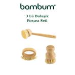 Bambum Belize -3 lü Mutfak Fırçası Seti - Bulaşık Fırçası Seti