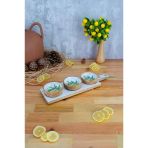 Bambum Kangura - Mango Ağacı 4 Parça Çerezlik Sunumluk Limon Desen