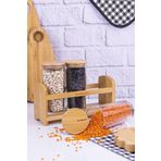 Bambum Paste - 4 Parça Standlı Vakumlu Kapaklı Baharatlık Seti