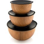 Bambum Rose Wood 3'lü Metal Karıştırma Kabı - Kahverengi - Renkli