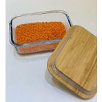 Bambum Safe Dikdörtgen 650 ml Cam Saklama Kabı