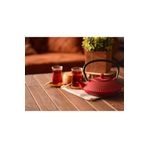 Bambum Taşev Mate Döküm Demlik 1150 Ml Kırmızı Çaydanlık