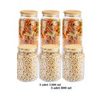 Bambum Zone 6'lı 800ml Ve 1300ml Cam Saklama Kabı Seti