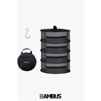 Bambus 4 Katlı Bitki Kurutma Filesi Fermuarlı Meyve Sebze Kurutma Filesi Katlanabilir Çantalı