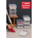 Bambus Home 7’li Şeffaf Ayakkabı Kutusu Seti Kadın Spor & Topuklu & Günlük Ayakkabı Düzenleyici Dolap Organizer