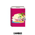Bambus Home Ahşap Baskılı Dekoratif Hatıra/anı Saklama Kutusu Kilitli Kitap Pink Flamingo