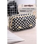 Bambus Home Önü Cepli 3 Bölmeli Büyük Kapasiteli Öğrenci/ofis Malzeme Kumaş Kalem Kutusu Kalemlik - 7x13x23CM