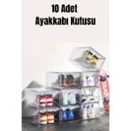 Bambus Home Şeffaf 10LU Çok Amaçlı Ayakkabı ve Düzenleme Kutusu – Modüler Saklama Düzenleme Kutusu Demonte - ŞEFFAF10