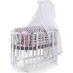 Bamgidoo Ahşap Lake Beyaz Renk Play Stokke 7 in 1 Sepet Beşik, Anne Yanı Beşik, Karyola, Alt Değiştirme Sehpası, Masa, Sandalye - Pembe Yıldız Uyku Seti & Soft Yatakları