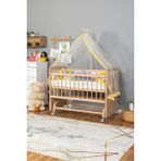 Bamgidoo Anne Yanı Bebek Beşiği Ahşap Mobilya Yeni Doğan Beşik 60X120 - Sarı