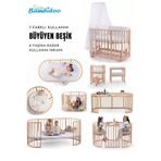 BamgidooMobilya Bamgidoo 7in1 Premium Büyüyen Beşik: 0-8 Yaş Anne Yanı, Montessori Karyola ve Uyku Seti