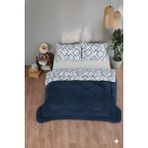 Bamirose Diamond Lüx Wellsoft Çift Kişilik Çift Taraflı Yorgan + Yastık Kılıfı, Uyku, Çeyiz Seti - 195 x 215 cm - Lacivert