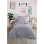 Bamirose Diamond Lüx Wellsoft Tek Kişilik Çift Taraflı Yorgan + Yastık Kılıfı, Uyku Seti, Çeyiz Seti - 155 x 215 cm - Gri