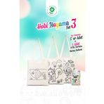 Bammerz Hobi Bez Çanta Boyama Set 3 - 15 Adet Çift Yön Boyanabilir Çanta / 1 Adet Kumaş Boya Kalemi