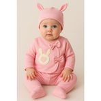 Bamoola for Babies 5'li Organik Kız Bebek Tulum Seti Tavşan Desenli Hastane Çıkışı Pembe Yenidoğan Kıyafet