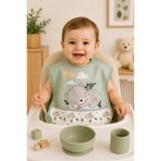Bamoola Panda Desenli Bebek Mama Önlüğü (SIVI GEÇİRMEZ)