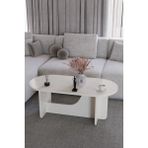 Bamosa Liora Traverten Dokulu Oval Orta Sehpa – 104*54CM Minimal Modern Tasarım - aytası