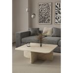 Bamosa Mirael Traverten Dokulu Kare Orta Sehpa – 73*73CM Minimal Modern Tasarım - çam