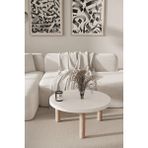 Bamosa Nordic Calm 70CM Çap Yuvarlak Beyaz Bohem Orta Sehpa