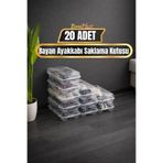 BAMPLAST 20'li Şeffaf Kadın Ayakkabı Saklama Kutusu – Hava Delikli, İstiflenebilir Organizer