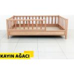 Bamy Doğal Kayın Ağacı Kemerli Montessori Karyola 120x200 cm - Ahşap - 120 x 200 cm