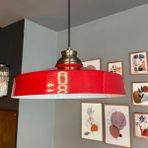 Bamyum Açe Kırmızı Tekli Eskitme Kum Saati Başlık Avize Retro Sarkıt Ofis Showroom Salon Mutfak Avizeleri