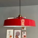 Bamyum Açe Kırmızı Tekli Eskitme Yarım Lale Başlık Avize Retro Sarkıt Ofis Showroom Salon Mutfak Avizeleri