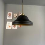 Bamyum Ulmete Siyah Ince Eskitme Başlık Tekli Sarkıt Avize Salon Ofis Otel Avizeleri Vintage Tasarım - 1