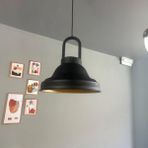 Bamyum Ulmete Siyah Kilit Kafa Başlık Tekli Sarkıt Avize Salon Ofis Otel Restoran Avizeleri Vintage Tasarım - 1