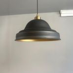 Bamyum Ulmete Siyah Yarım Lale Başlık Tekli Sarkıt Avize Salon Ofis Otel Avizeleri Tasarım Vintage