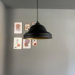 Bamyum Ulmete Siyah Yarım Lale Başlık Tekli Sarkıt Avize Salon Ofis Otel Restoran Avizeleri Vintage Tasarım - 1