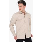 Banada Moda Erkek Regular Fit Gabardin Gömlek - 2XL - Bej
