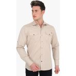 Banada Moda Erkek Regular Fit Gabardin Gömlek - Bej