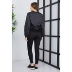 Banada Moda Kadın Çift Kumaşlı Fermuarlı Spor Ceket - XS - 5-Siyah