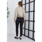 Banada Moda Kadın Çift Kumaşlı Fermuarlı Spor Ceket - XS - Bej