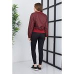 Banada Moda Kadın Çift Kumaşlı Fermuarlı Spor Ceket - XS - Bordo