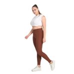 Banega Curve Büyük Beden Örme Şardonlu Polarlı Kışlık Kahverengi Tayt Kahve 4XL
